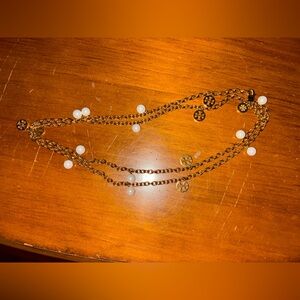 Tory Burch Gold Necklace with Pearl Accents